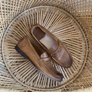 Frye Brown distressed leather loafers size 8.5